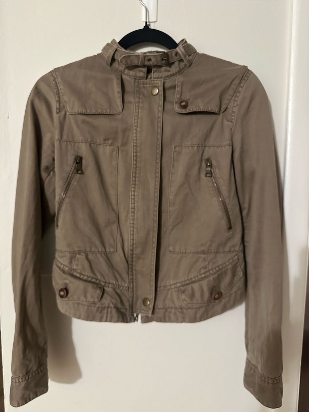 Women’s Taupe Utility Jacket - 100% cotton